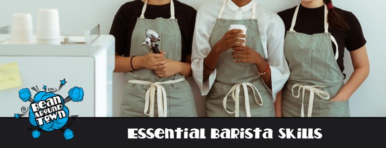 three baristas holding coffee