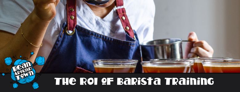 Barista pouring coffee