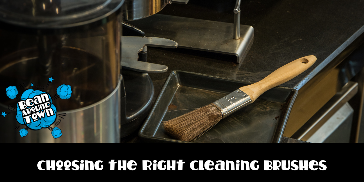 Image of various cleaning brushes for coffee machines, highlighting their importance for thorough maintenance and hygiene.