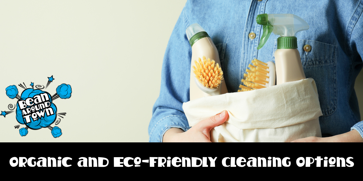 Image of eco-friendly cleaning products, highlighting biodegradable options and refillable packaging for sustainable cleaning practices.