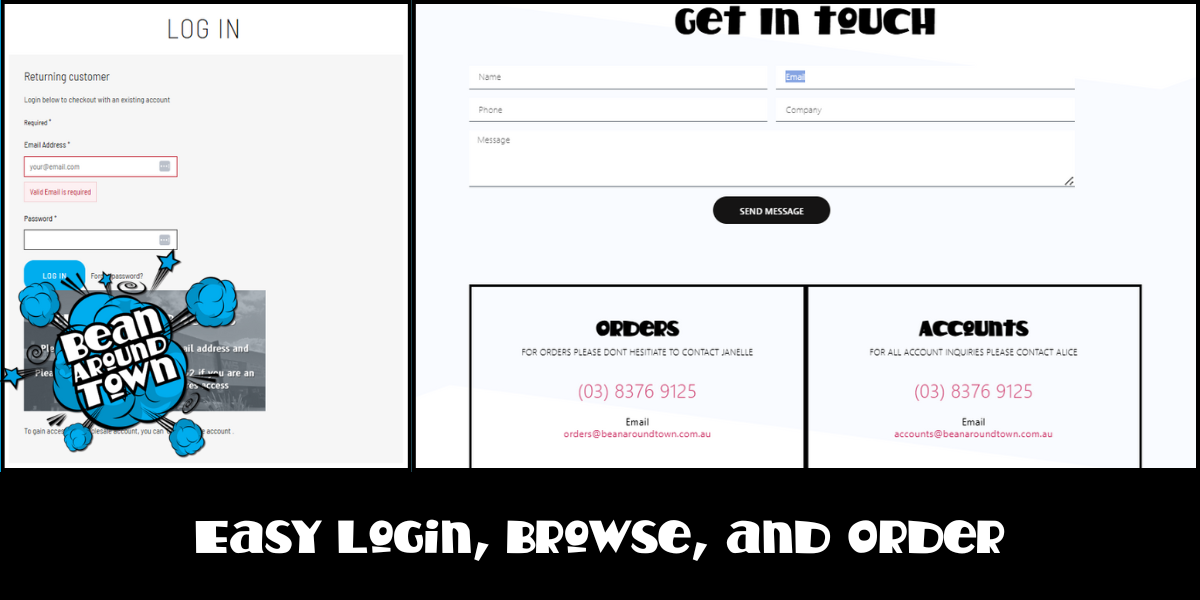 Easy Login, Browse, and Order
