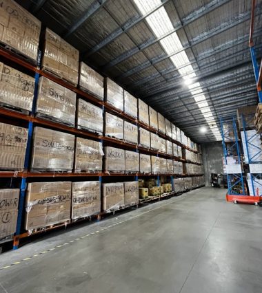 warehouse full of cafe supplies